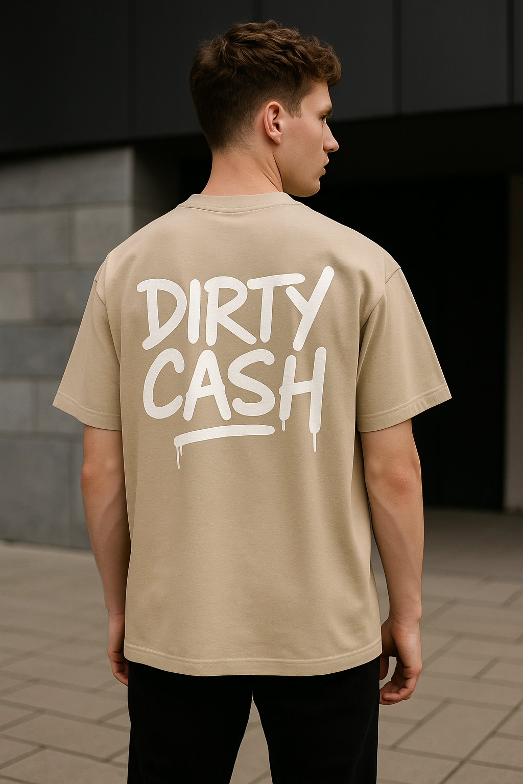 Dirty Cash Co oversized T-shirt. Premium cotton, graffiti-style logo, limited drop.