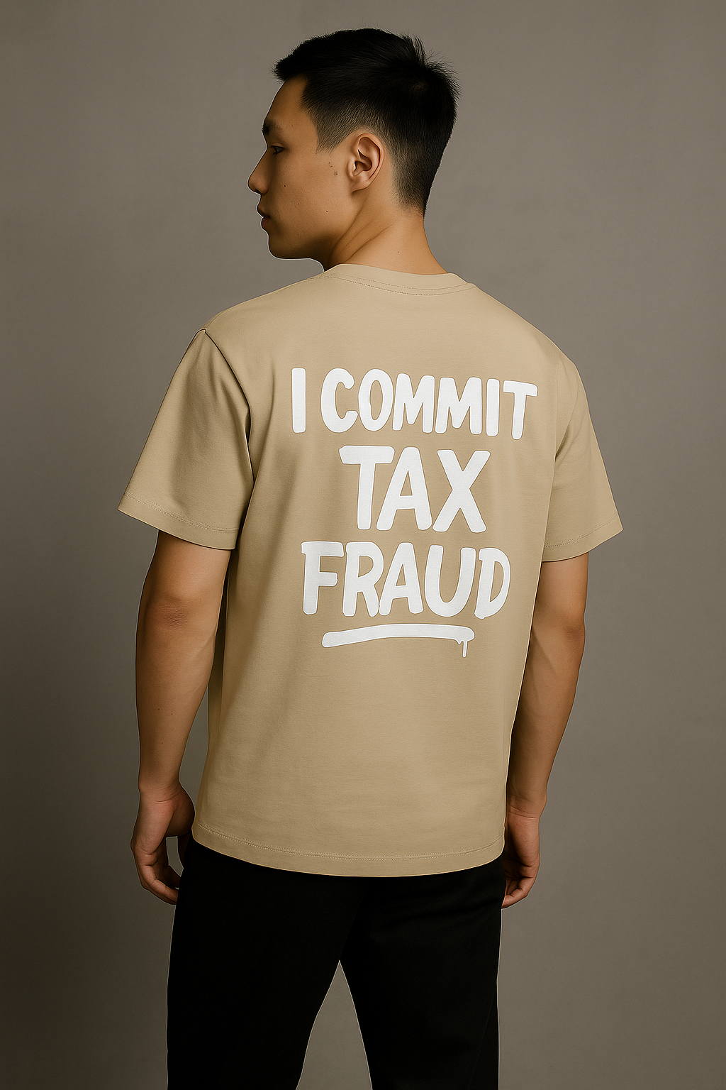 Oversized I Commit Tax Fraud T-shirt from Dirty Cash Co. Premium cotton, bold graphic, limited drop streetwear.